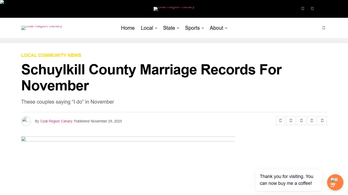 Schuylkill County Marriage Records for November - Coal Region Canary