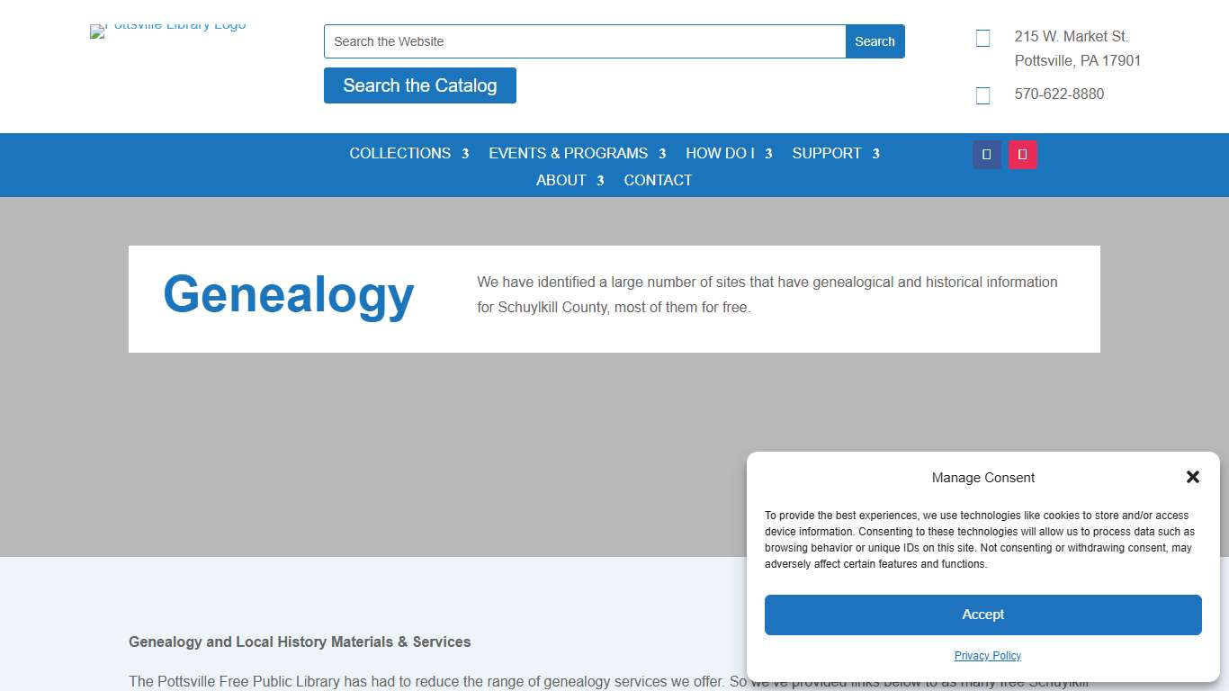 Genealogy - Pottsville Free Public Library